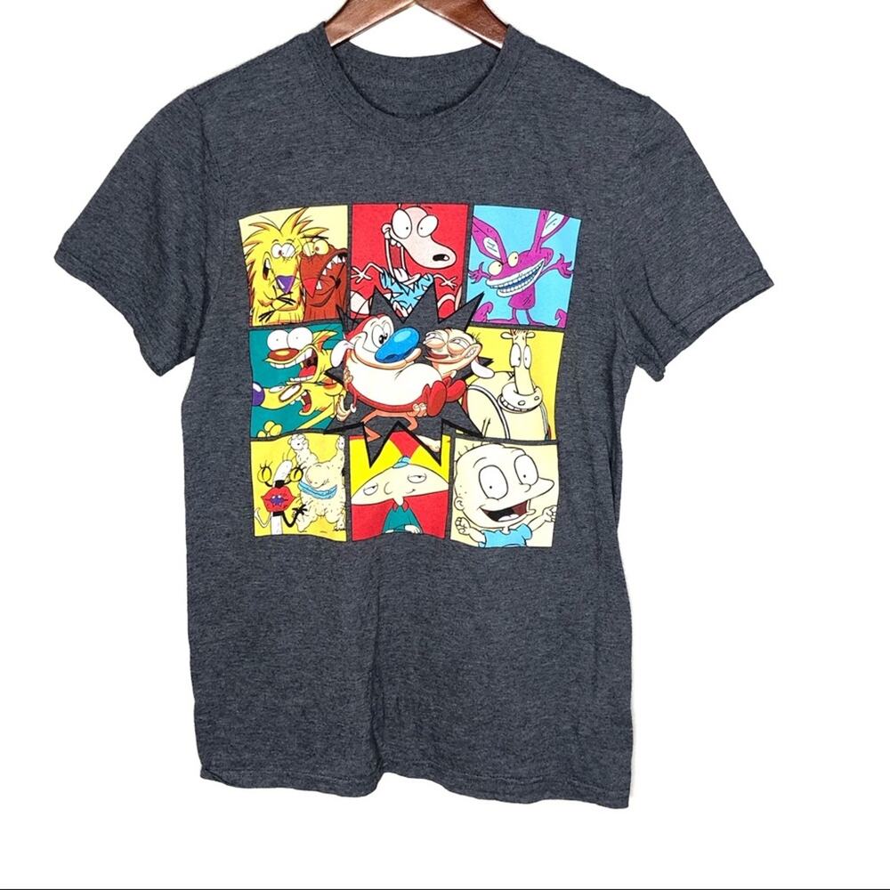 Nickelodeon 90’s tv themed graphic short sleeve T-shirt retro Rugrats nostalgic
